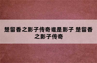 楚留香之影子传奇谁是影子 楚留香之影子传奇